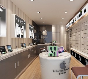 手机实体店装修设计商场店面装潢专卖店柜台3d效果图 营业厅定制