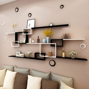 沙发背景墙创意格子