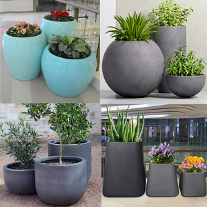 玻璃钢组合花盆商场美陈创意景观花钵落地花器庭院花坛户外花箱