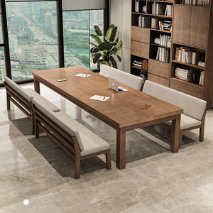 去客厅化实木大长书房书桌茶桌一体两用办公桌电脑桌学习桌长条桌