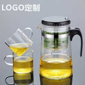 飘逸杯大容量耐热玻璃泡茶壶沏茶杯花茶壶玲珑杯套装茶具定制LOGO