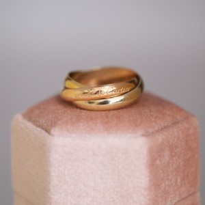 日本珠宝 品牌cartier卡地亚中古经典三环750三色金戒指54号8.