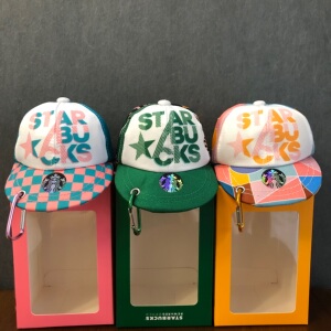 星巴克鸭舌帽包包酷日一夏帽型mini收纳包挎包挂件钥匙扣绿红小包