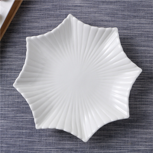 纯白西餐盘子创意陶瓷异形家用餐具菜盘不规则八角海星热菜汤盘