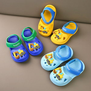 儿童凉鞋男童可湿水塑料防水软底防滑男宝宝4女包头5沙滩鞋1-3岁2