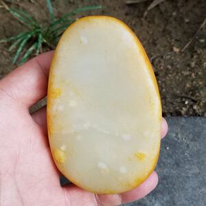 白肉和田玉原石新疆籽料和田玉山料毛料重318克103*66*23mm送证书