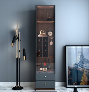 现代简约北欧酒柜一体靠墙客厅餐厅家庭轻奢餐边玻璃展示小柜子