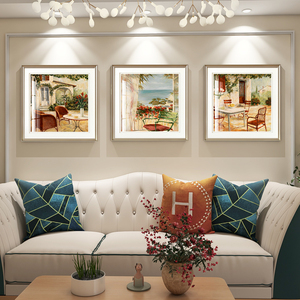 客厅轻奢装饰画美式田园风格温馨高档卧室挂画沙发背景墙软装壁画
