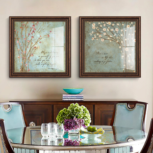 美式客厅装饰画简美风格卧室挂画小美简约餐厅组合墙画样板房壁画