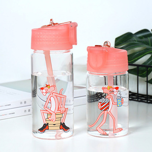吸管杯成人孕妇创意韩国水杯带吸管玻璃杯子可爱便携随手杯粉红豹