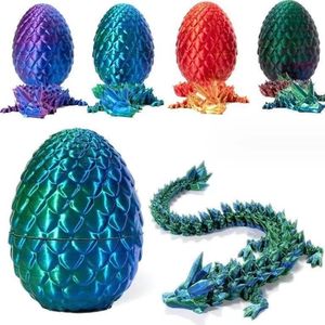 3d打印龙模型中国龙恐龙蛋关节可动龙玩具摆件可活动彩虹龙蛋套装