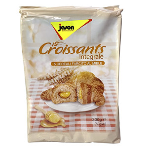 意大利进口捷森五种谷物牛角面包蜂蜜夹心味300g美味糕点小吃临期