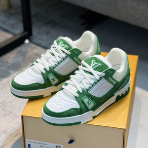 louis vuitton lv trainer路易威登经典复古运动鞋板鞋 男款 绿白