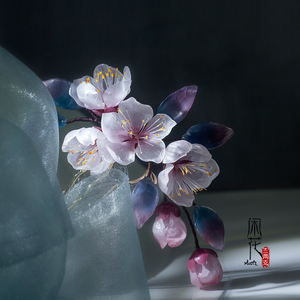 杏花免扣切片热缩片切片多diy手工材料簪子发饰配件切片