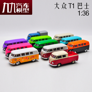 威利welly 1:36 1962 大众巴士 仿真合金车模 儿童玩具车汽车模型