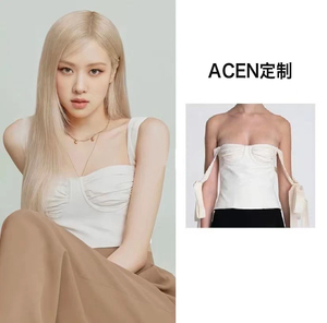 2021年夏季新款朴彩英rose同款蝴蝶结吊带性感收腰短款背心上衣