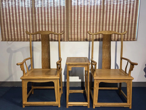 海南坡垒木精致明式家具 官帽椅 茶几独板 满花纹水波 收藏实用