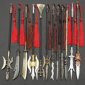薛仁贵吕布方天画戟单月戟姜维颜良关羽大刀虎头枪手办武器模型