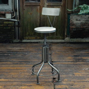 UGEC home | 铁艺工业风酒吧椅美式复古可升降吧台椅咖啡厅高脚凳