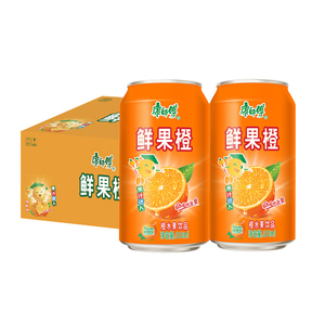 康师傅 鲜果橙310ml*24罐整箱包装风味饮料 夏日饮品橙汁营养水果