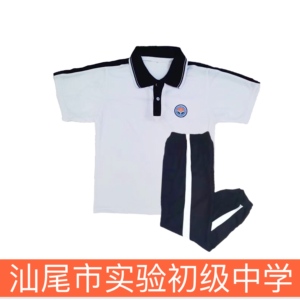 汕尾市实验初级中学校服 纯棉短袖夏季套装长袖长裤汕尾校服定制