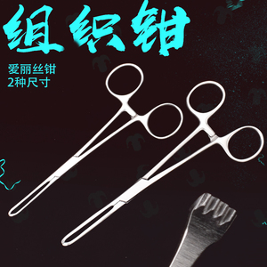 不锈钢组织钳爱丽丝钳鼠齿钳组织抓钳软组织镊子外科手术器械夹持