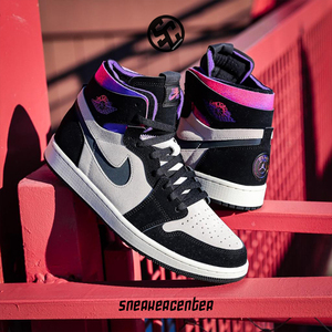 nike/耐克air jordan 1 psg aj1 大巴黎限定黑白紫高帮篮球鞋男