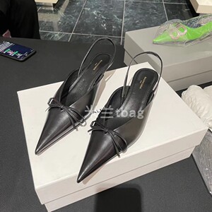 国内现货balenciaga巴黎世家夏季女鞋女士黑色全皮尖头高跟鞋36码
