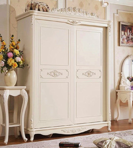 欧式衣柜推拉门卧室现代简约移门家用大衣橱趟门雕花实木衣柜烤漆