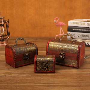 古师傅仿古收纳盒做旧木质首饰盒装饰密室道具木制包装古典木盒子