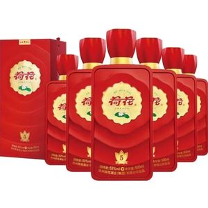 贵州荷花酒业 荷花传奇系列红5 53度酱香型白酒500ml6瓶原箱发货