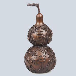 铜聚德 纯铜吉祥如意葫芦 紫铜葫芦家居书房桌面卧室福禄风水摆件