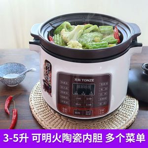 天际电炖锅耐高温陶瓷煲汤锅家用大容量煮粥电砂锅炖汤全自动3-5L