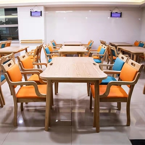 定制养老院实木餐桌适老化家具老年活动中心敬老院老人食堂餐桌椅