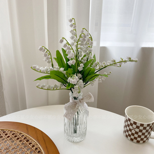 仿真花铃兰花束客厅餐厅桌面装饰花艺新娘手捧花插花配花4人付款18