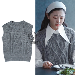 爱的理想生活宋轶戴希希明星同款衣服灰色背心针织毛衣女外穿马甲