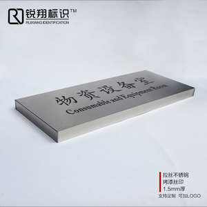 金属门牌不锈钢标识牌拉丝金属科室牌304办公司门牌烤漆丝印定制