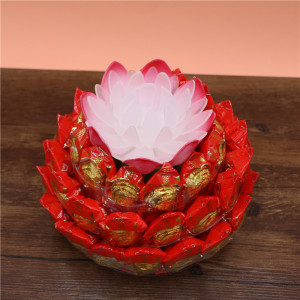 旭鑫糖果酥糖散装七彩莲花灯3层礼佛观音拜拜贡品摆件供奉用品