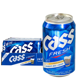 韩国原装进口-CASS/凯狮啤酒 355ml*24罐/箱 银罐