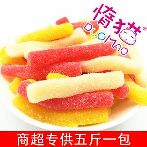 5斤散装大袋包惰猫橡皮糖qq糖水果软糖糖果薯条紫薯红薯德国口味