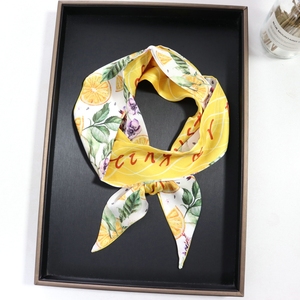 小清新细窄水果丝巾小长条女搭配衬衫腰带领带绑包包绑头发飘带