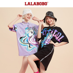 【设计师潮牌】lalabobo新品水彩独角兽短袖t恤|l20e-wsdt11