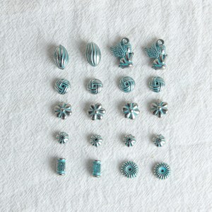 蓝色喷金小花树天使圆珠脂隔珠DIY手作耳环饰品手链项链饰品配件
