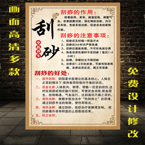 刮痧的好处海报图片拔罐广告经络养生图宣传画眼部背部示意图贴墙