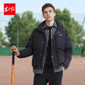 东方红男装ca5629假两件羽绒衬衫夹克 白鸭绒填充 时尚潮流 保暖