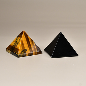黑曜石虎眼石金字塔高档家居装饰车载摆件创意饰品大小号规格定制