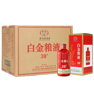 贵州茅台集团白金酒纯粮食白酒整箱38度浓香型500ml*6瓶白金粮液
