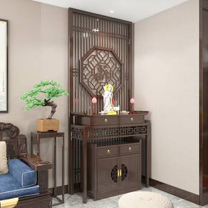 佛龛家用新中式立柜玄关柜神台柜实木隔断客厅现代佛堂神台供桌