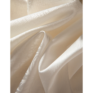 三种白色提花~桑蚕丝弹力提花缎真丝长袖衬衫女原创2022新款