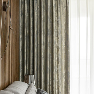 侘寂风窗帘定制遮光客厅落地窗卧室飘窗高精密格子提花轻奢后现代